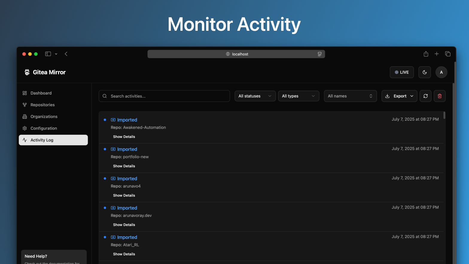Gitea Mirror - Automated github to gitea repository mirroring & backup медиа 3