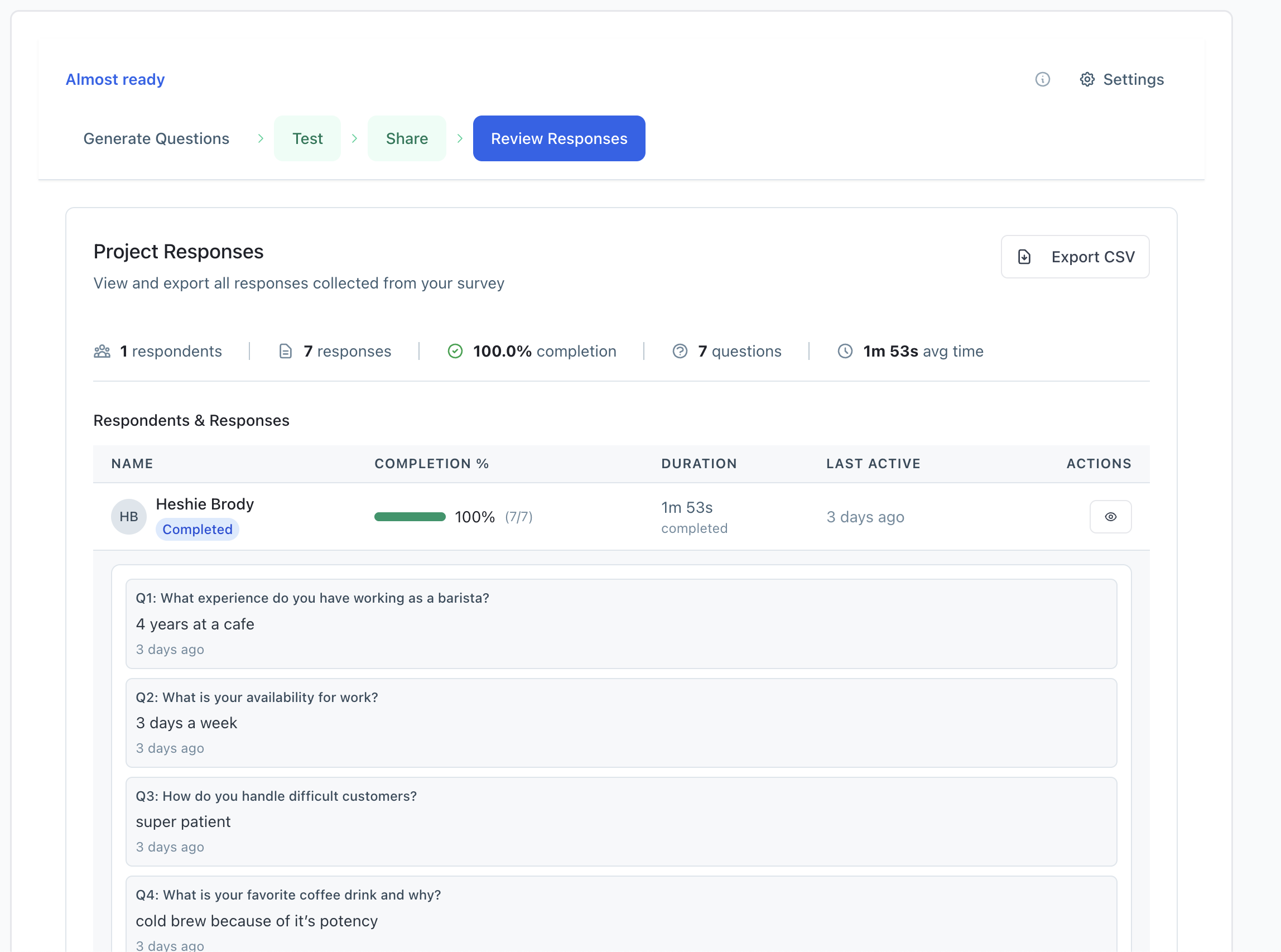 Chat To Survey - Screenshot 4 showing product features and functionality