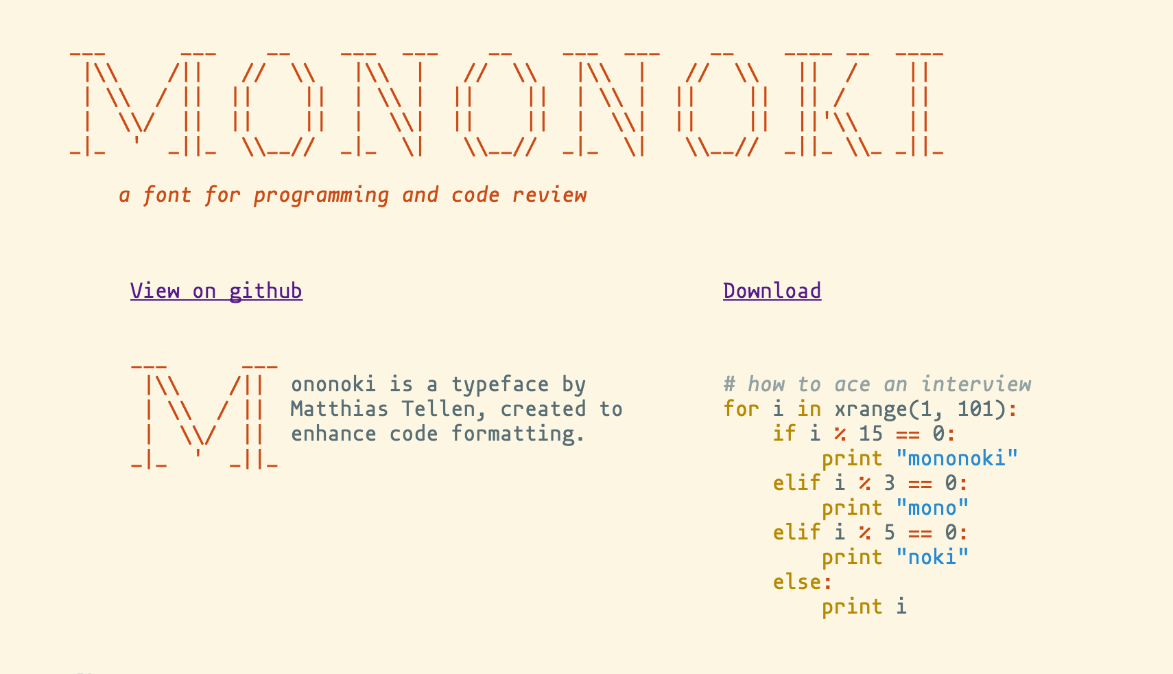 Mononoki Typeface Image