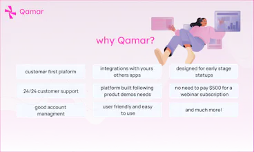 Qamar B2B product demos webinar platform gallery image