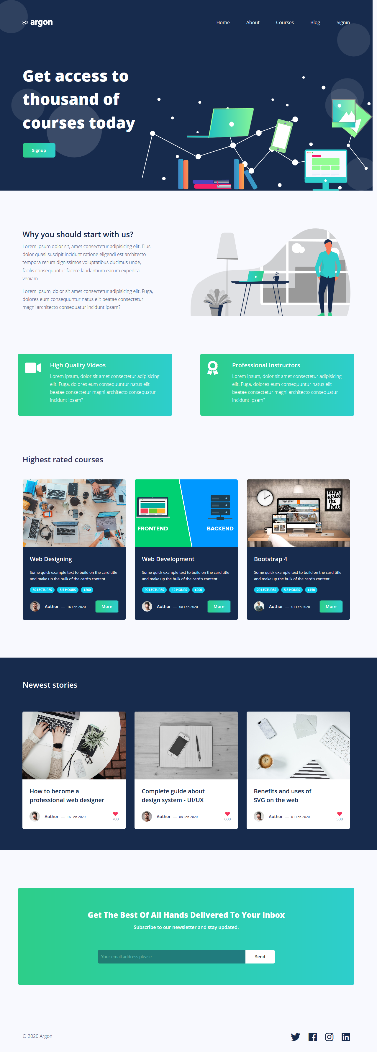 Landing Page Using Argon Design System gallery image