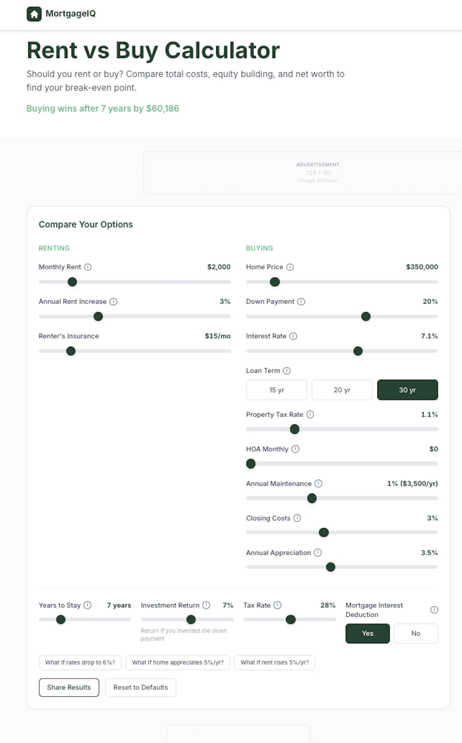 MortgageIQ — Free Mortgage Calculators screenshot 2
