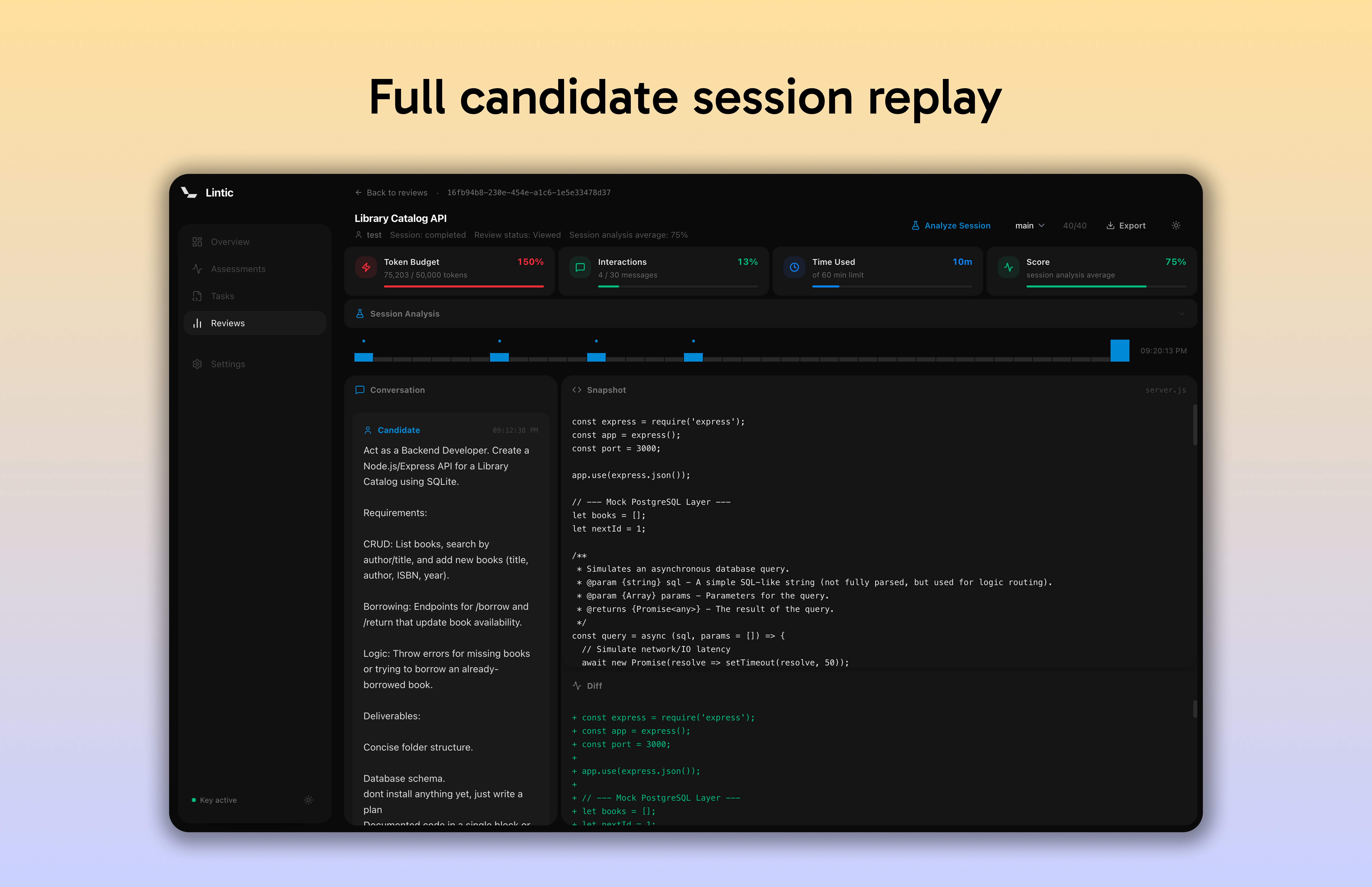 Lintic: Open Source AI Coding Assessment gallery image