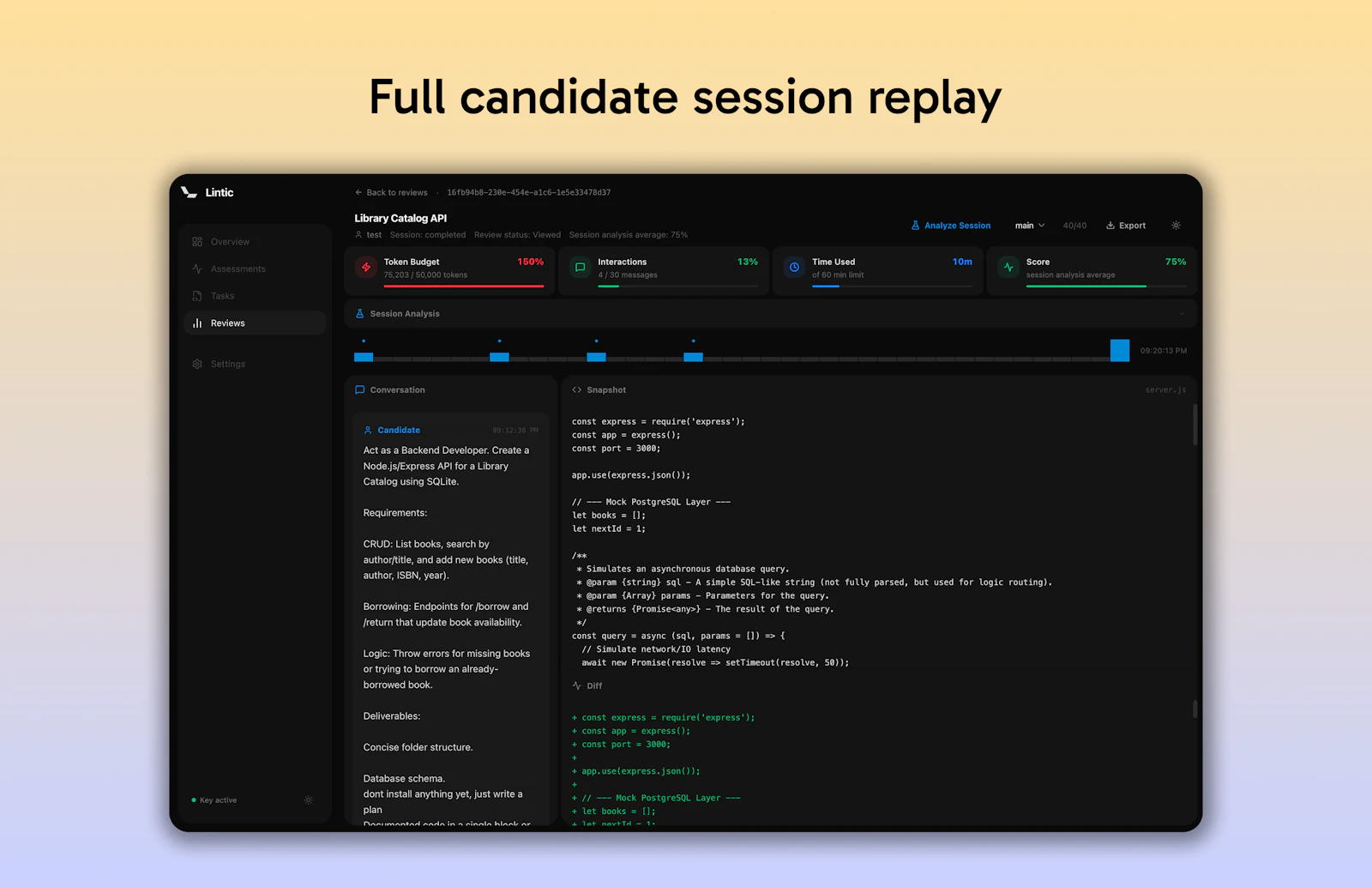 Lintic: Open Source AI Coding Assessment screenshot 2