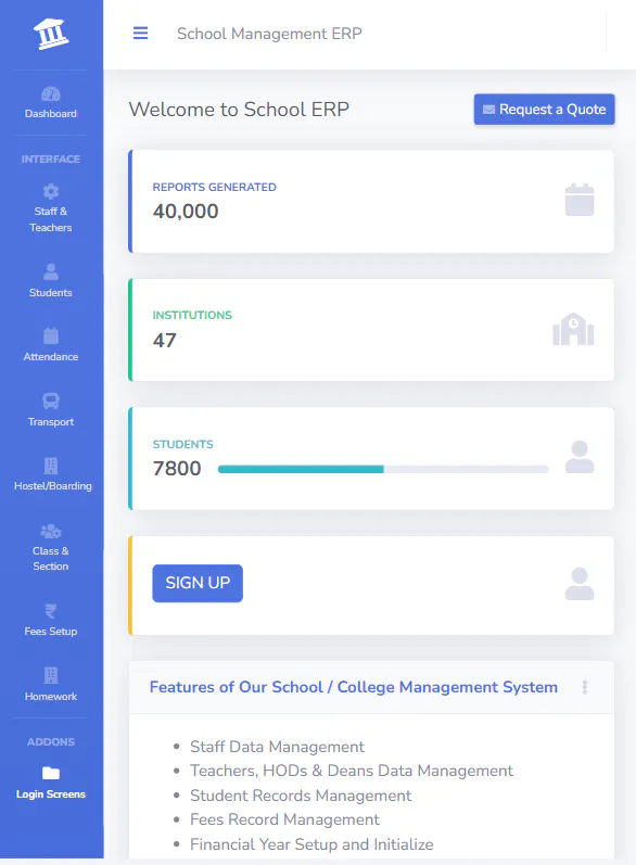 Free School Management System