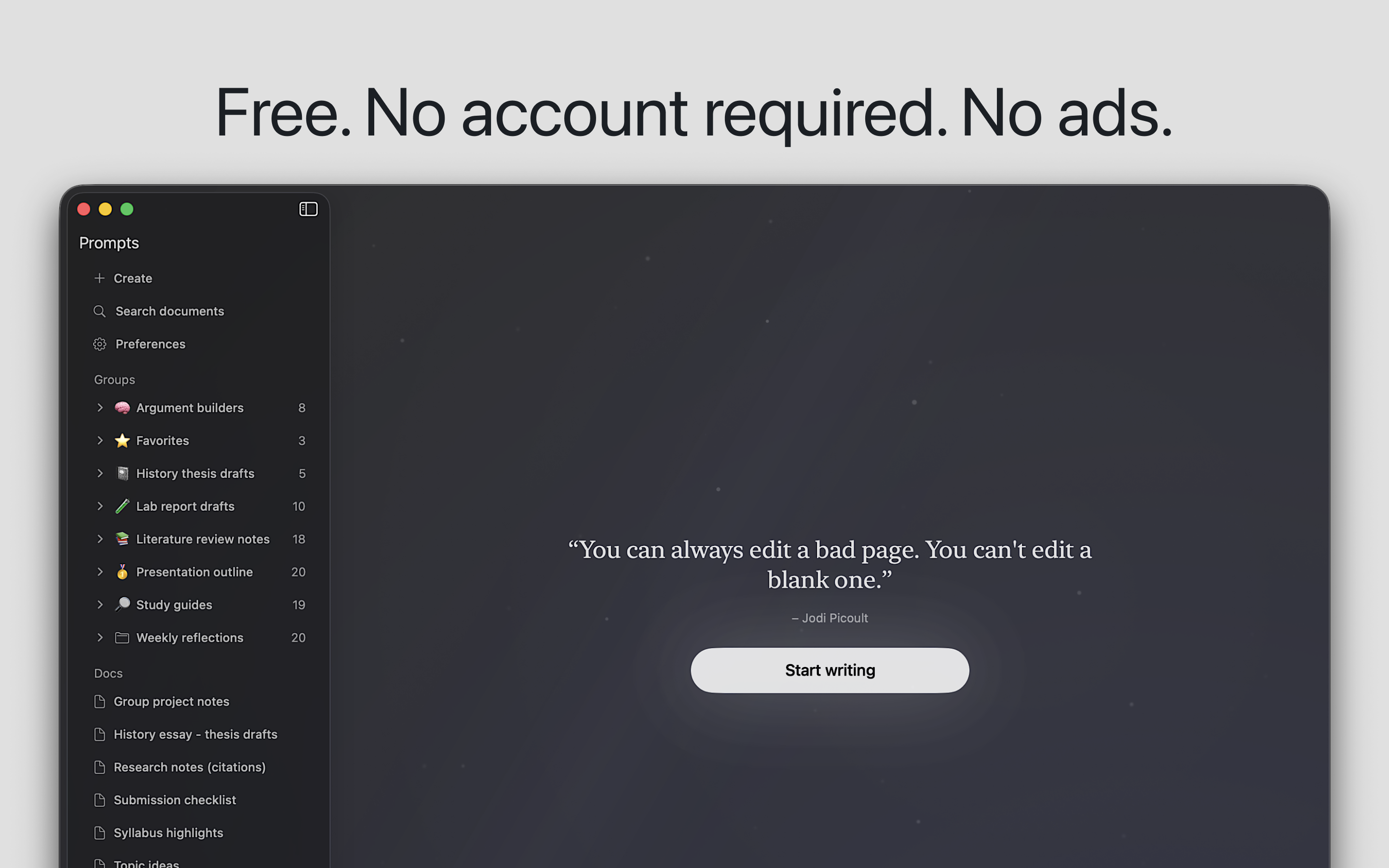 Prompts - Screenshot 3 showing product features and functionality