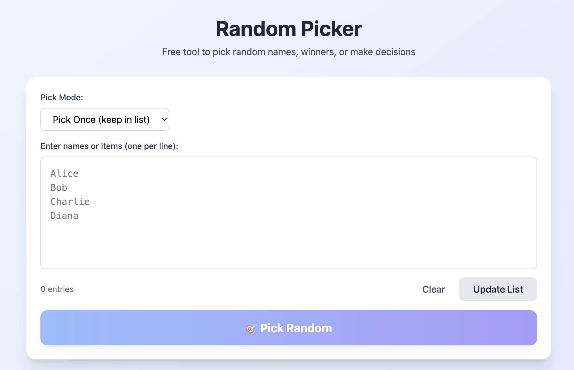 Free Random Picker