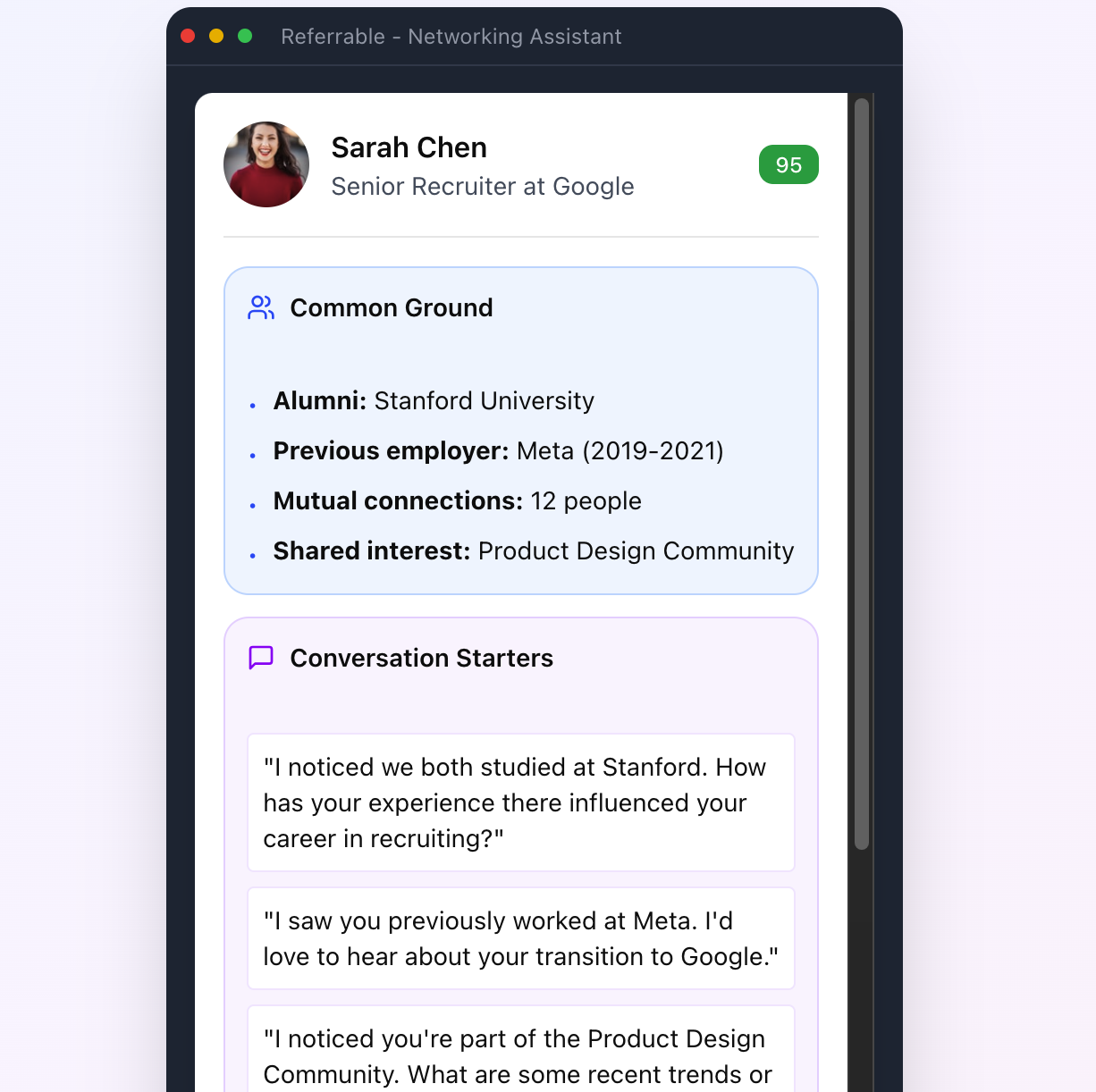 Referrable - Main product screenshot demonstrating key features and user interface