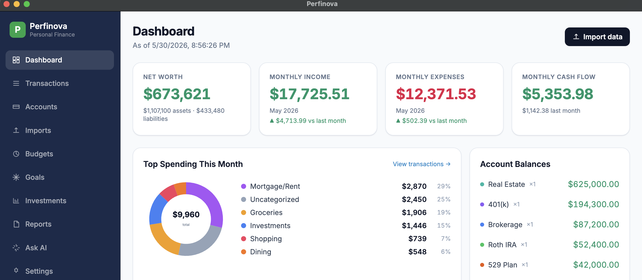 Perfinova: Personal Finance for Mac gallery image