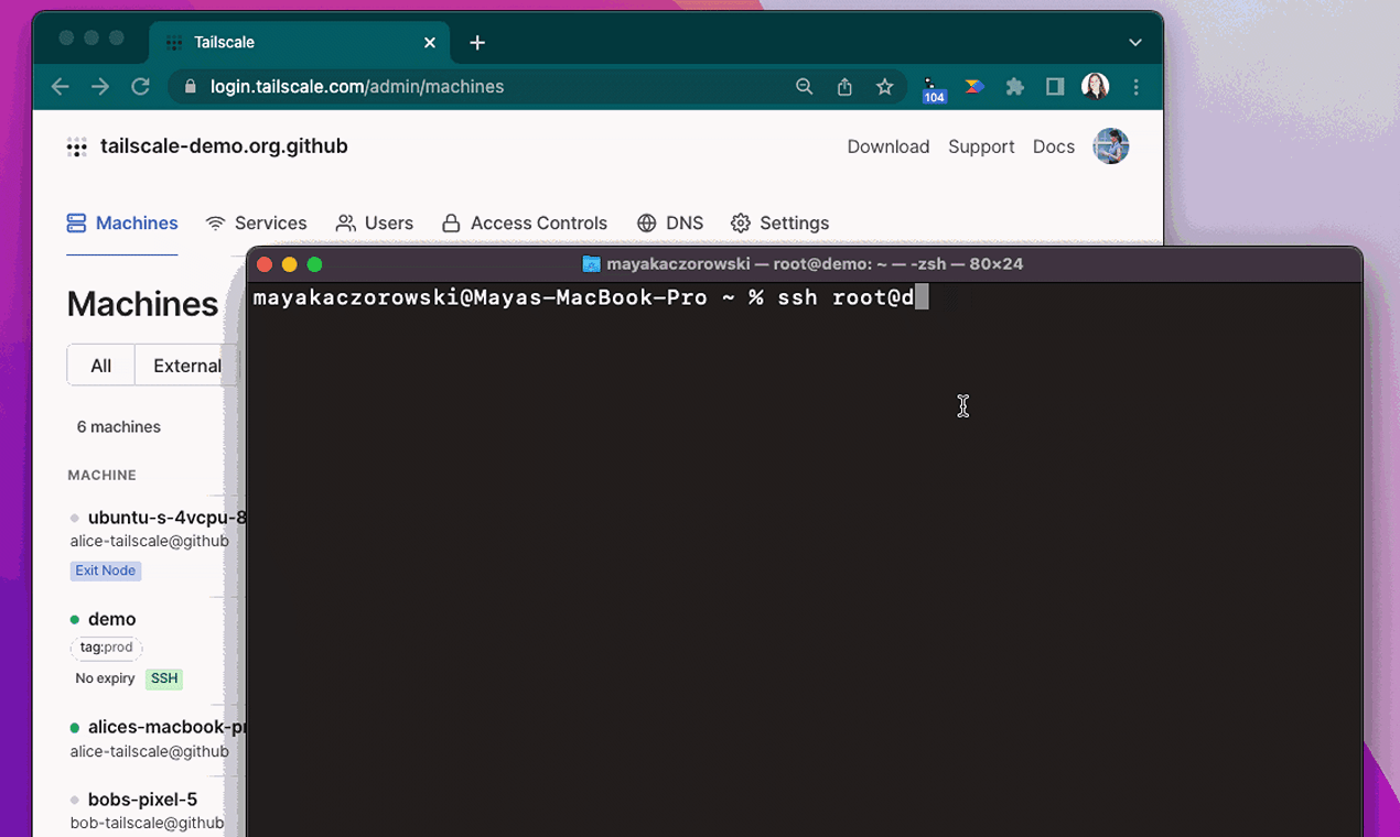 Tailscale SSH media 7