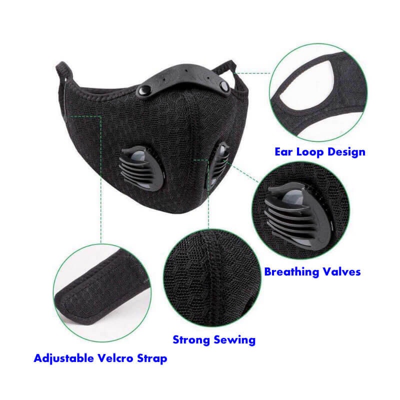 neoprene face mask with carbon Filter gallery image