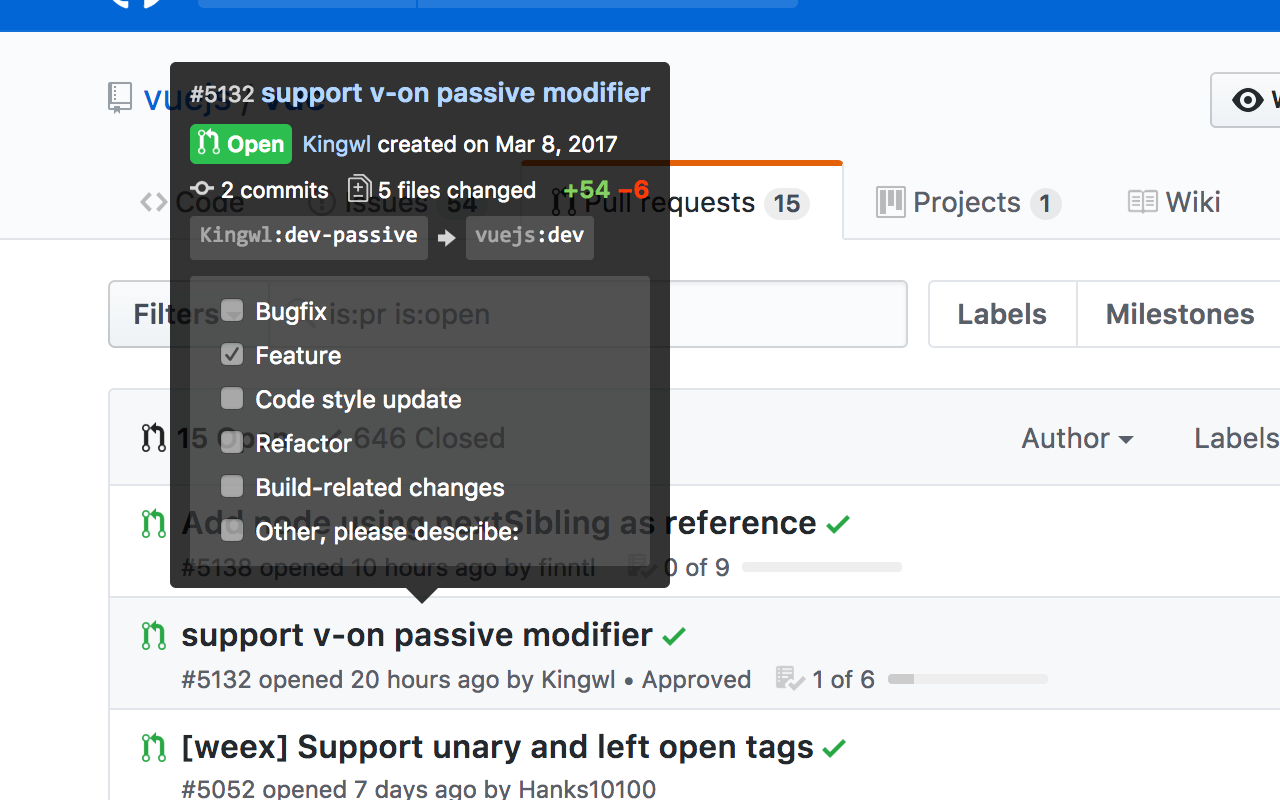 GitHub Hovercard gallery image
