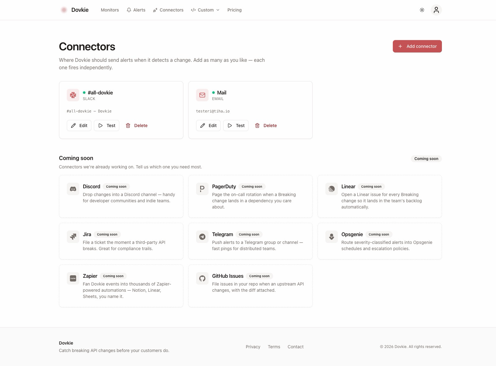 Dovkie - Monitor API and MCP changes gallery image