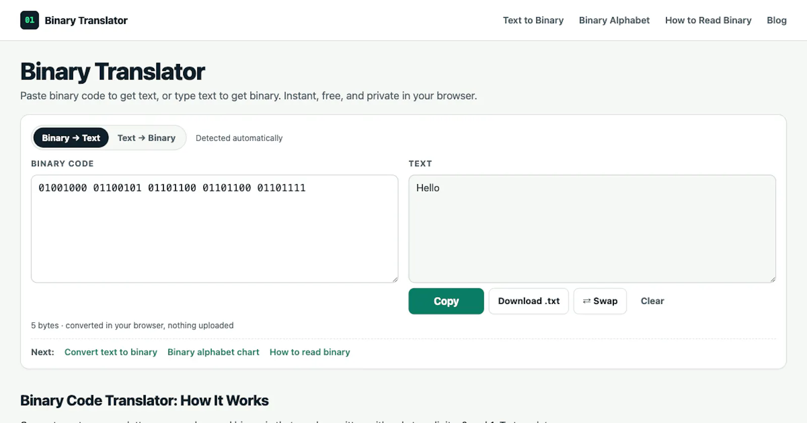 Binary Translator screenshot 2