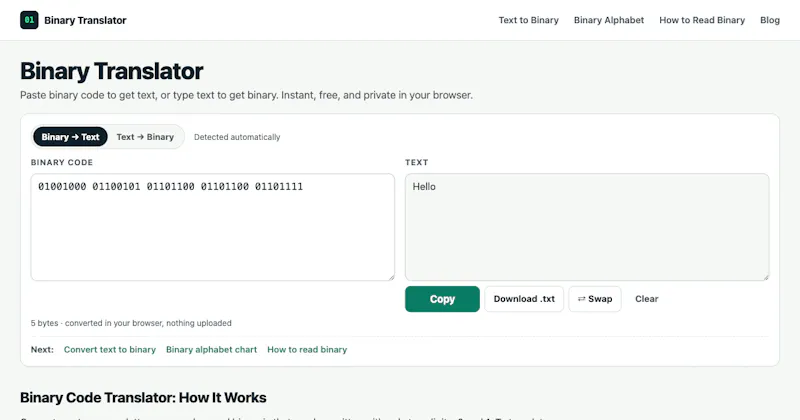 Binary Translator screenshot 2