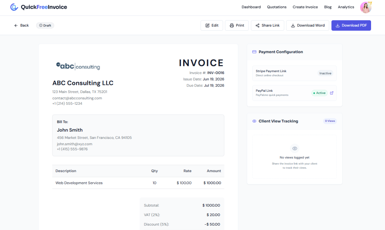 Quick Free Invoice gallery image