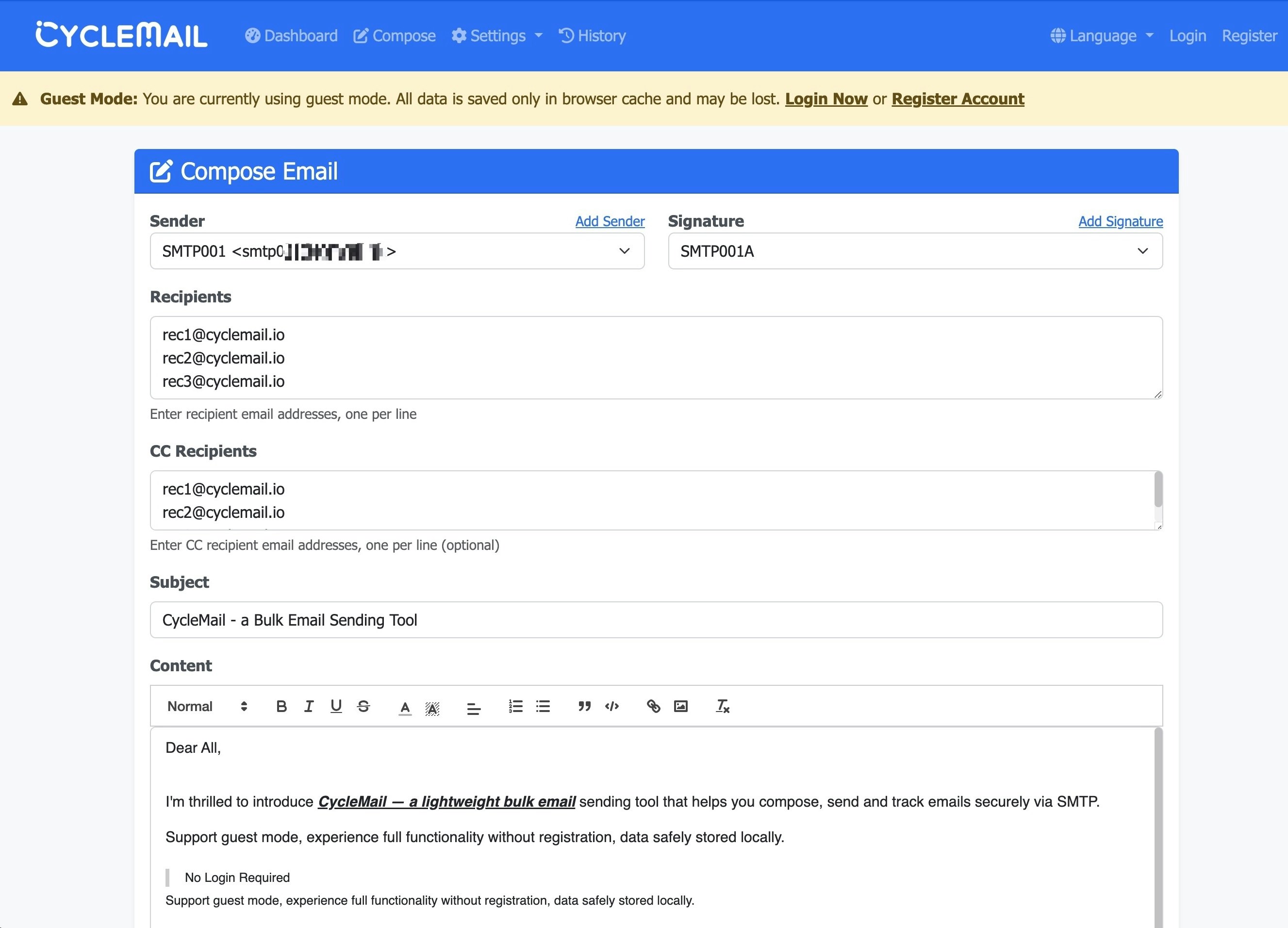 Média Cyclemail - Outil d'envoi d'e-mails en vrac 3