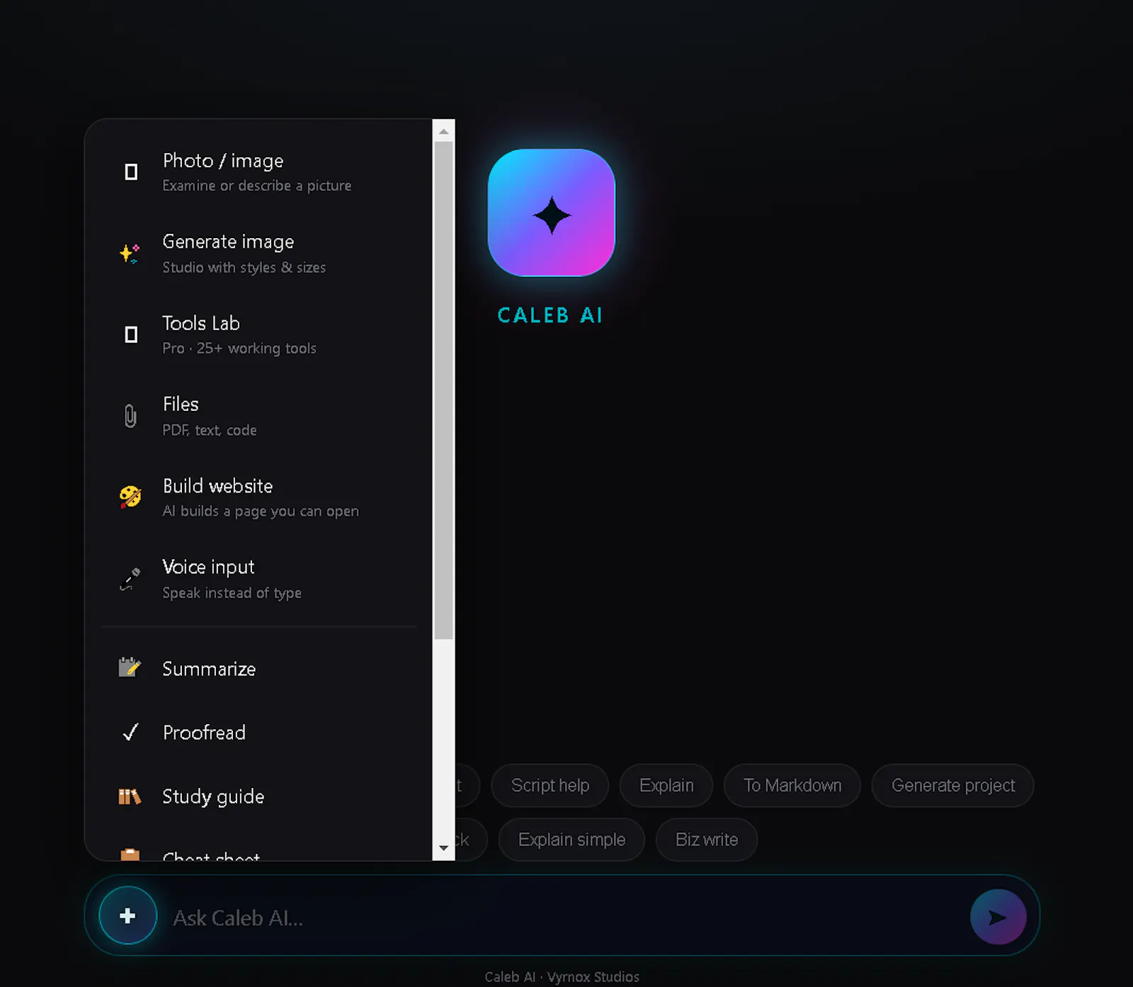 Caleb AI screenshot 2