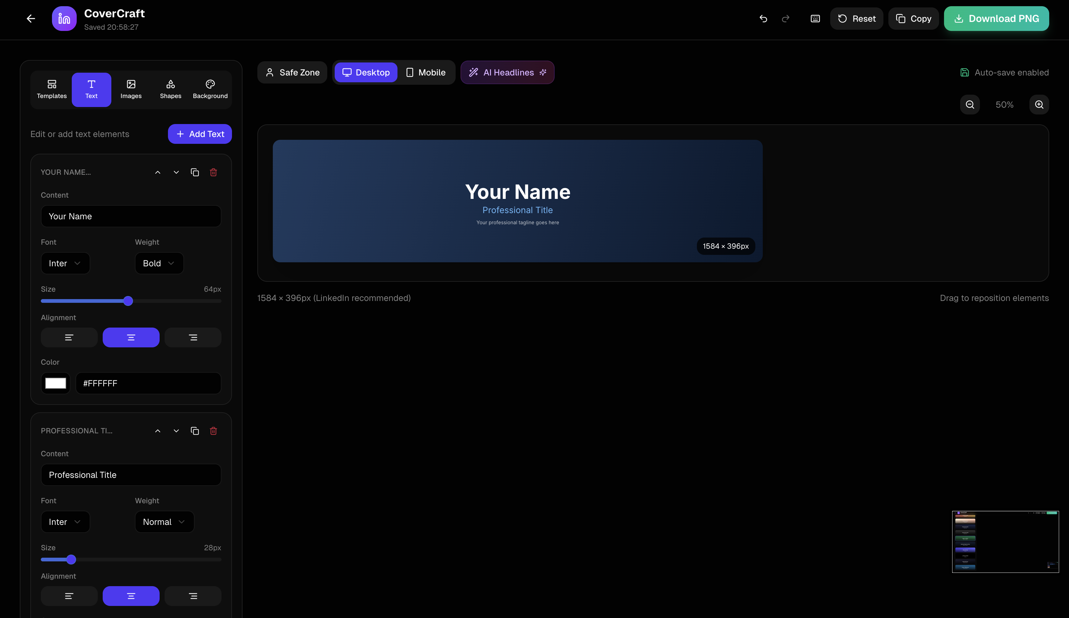 CoverCraft - Linkedin Cover Generator - Screenshot 2 showing product features and functionality