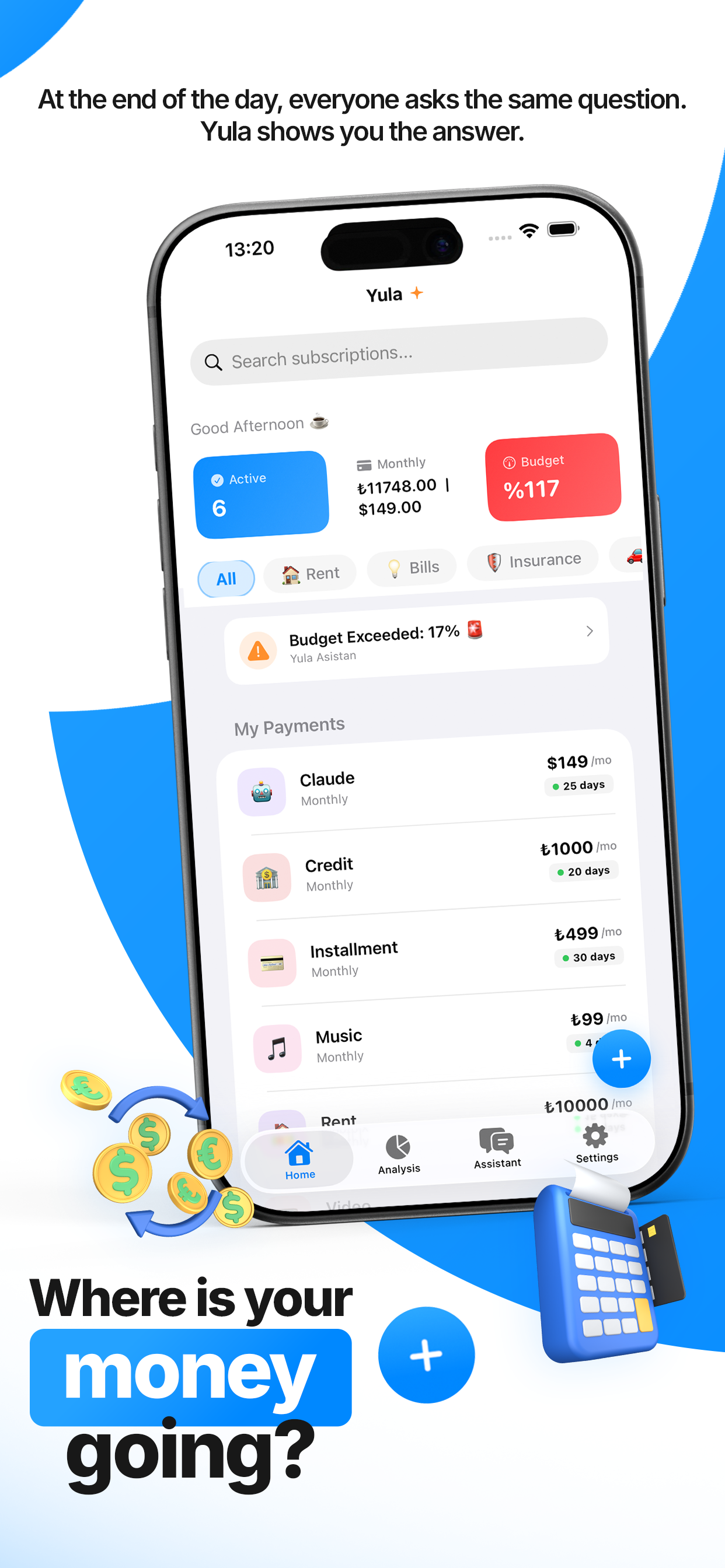 Yula : Subscription Tracker