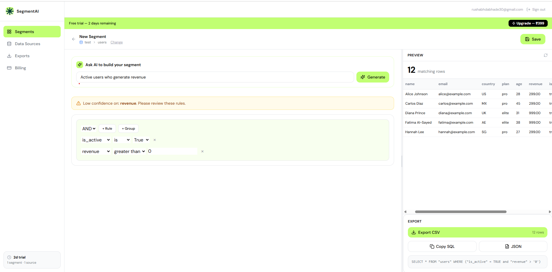 SegmentAI -No-code audience segmentation gallery image