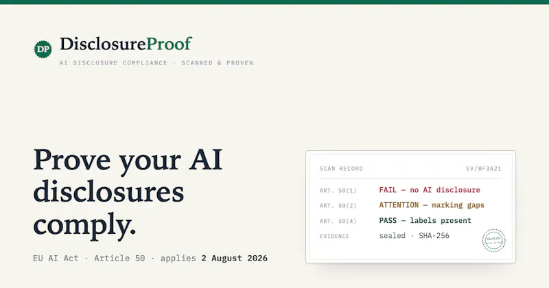 DisclosureProof screenshot 1