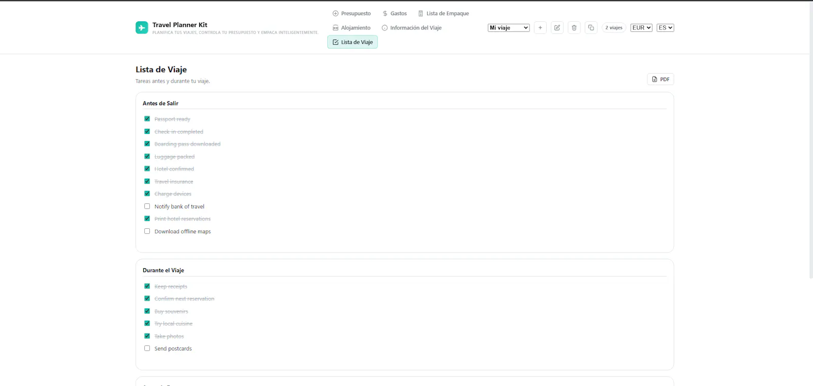 Travel Planner Kit screenshot 2