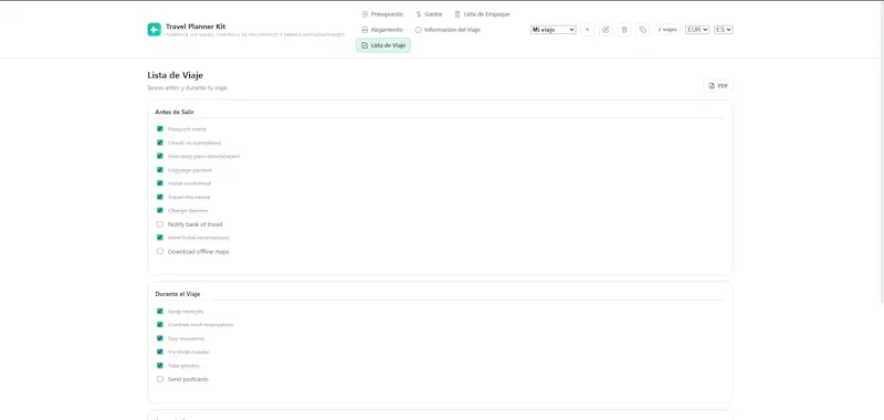 Travel Planner Kit screenshot 2