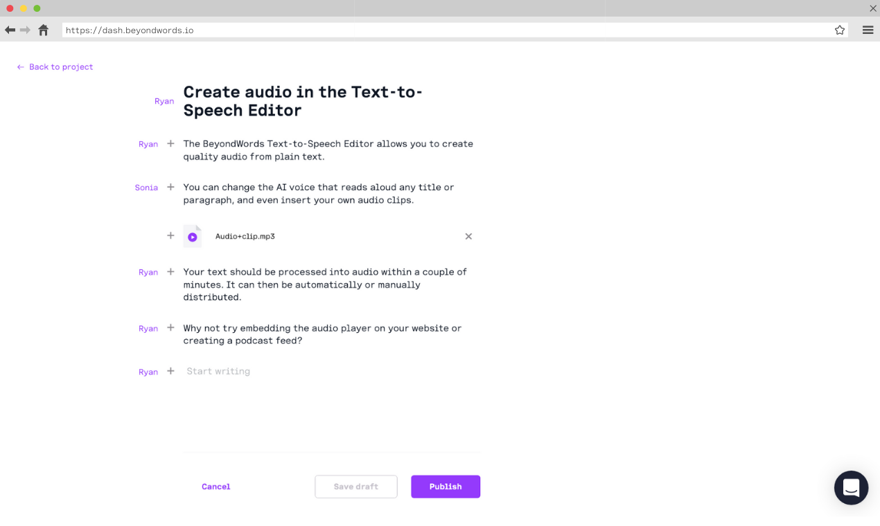 BeyondWords gallery image