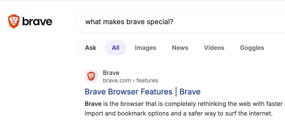 Média Demander un brave - Votre moteur de recherche est maintenant une conversation 4