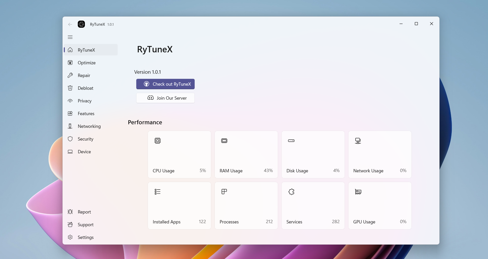 وسائط Rytunex - Windows 10 و 11 Optimizer |تعزيز الأداء والخصوصية 5