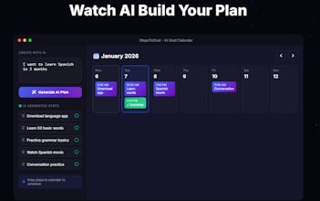 AI Goals Calendar 2026 β StepsToGoal gallery image
