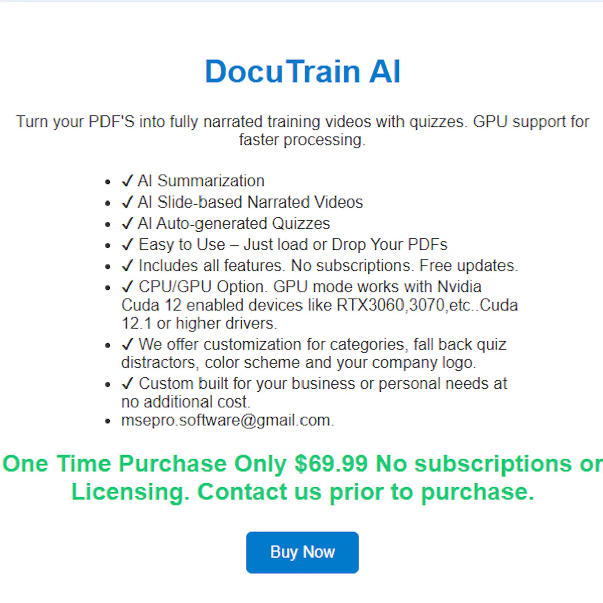 DocuTrainAI AI powered Training Videos