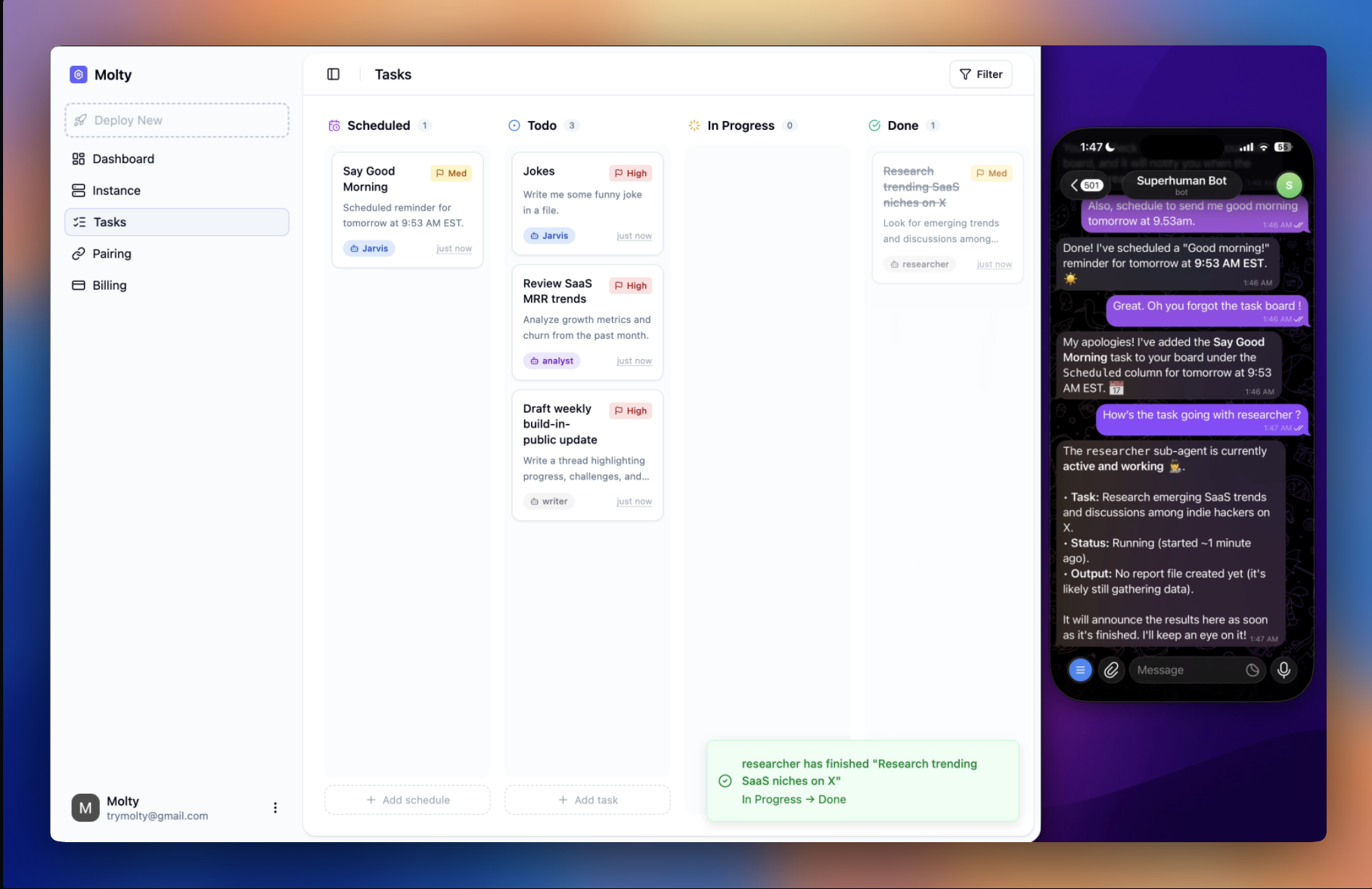 Molty AI - Screenshot 3 showing product features and functionality