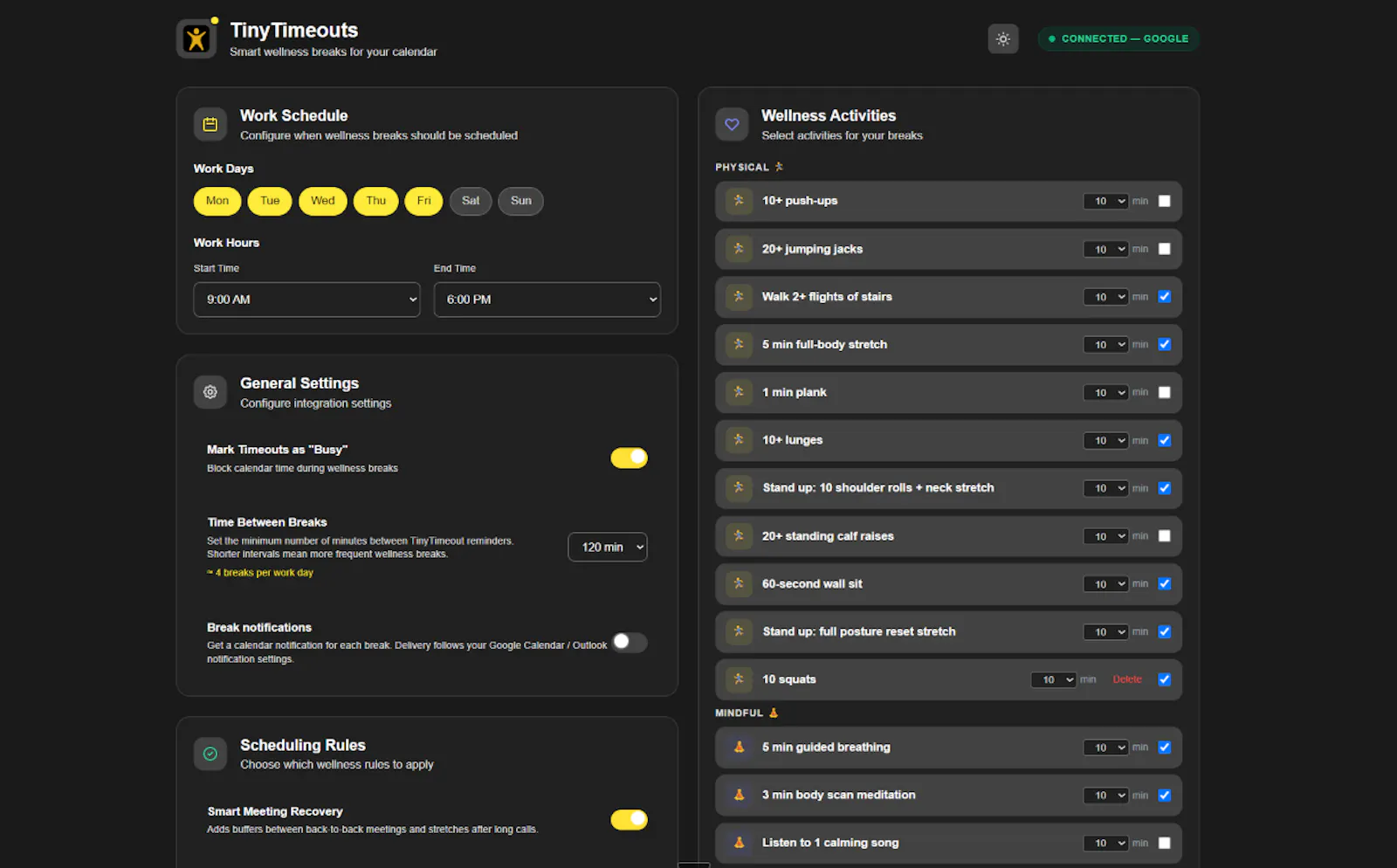 TinyTimeouts screenshot 6