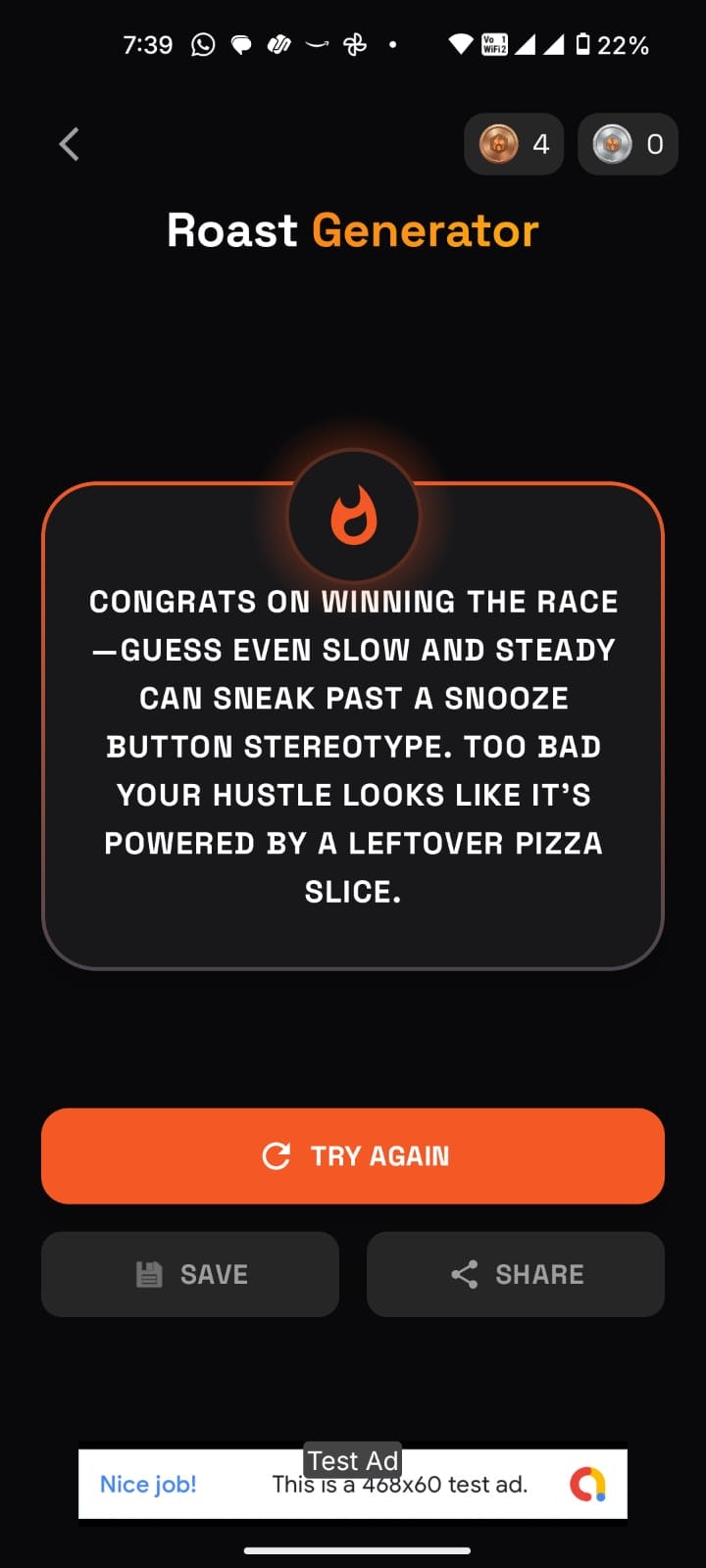 Roastify.ai: AI Roast Maker - Screenshot 2 showing product features and functionality
