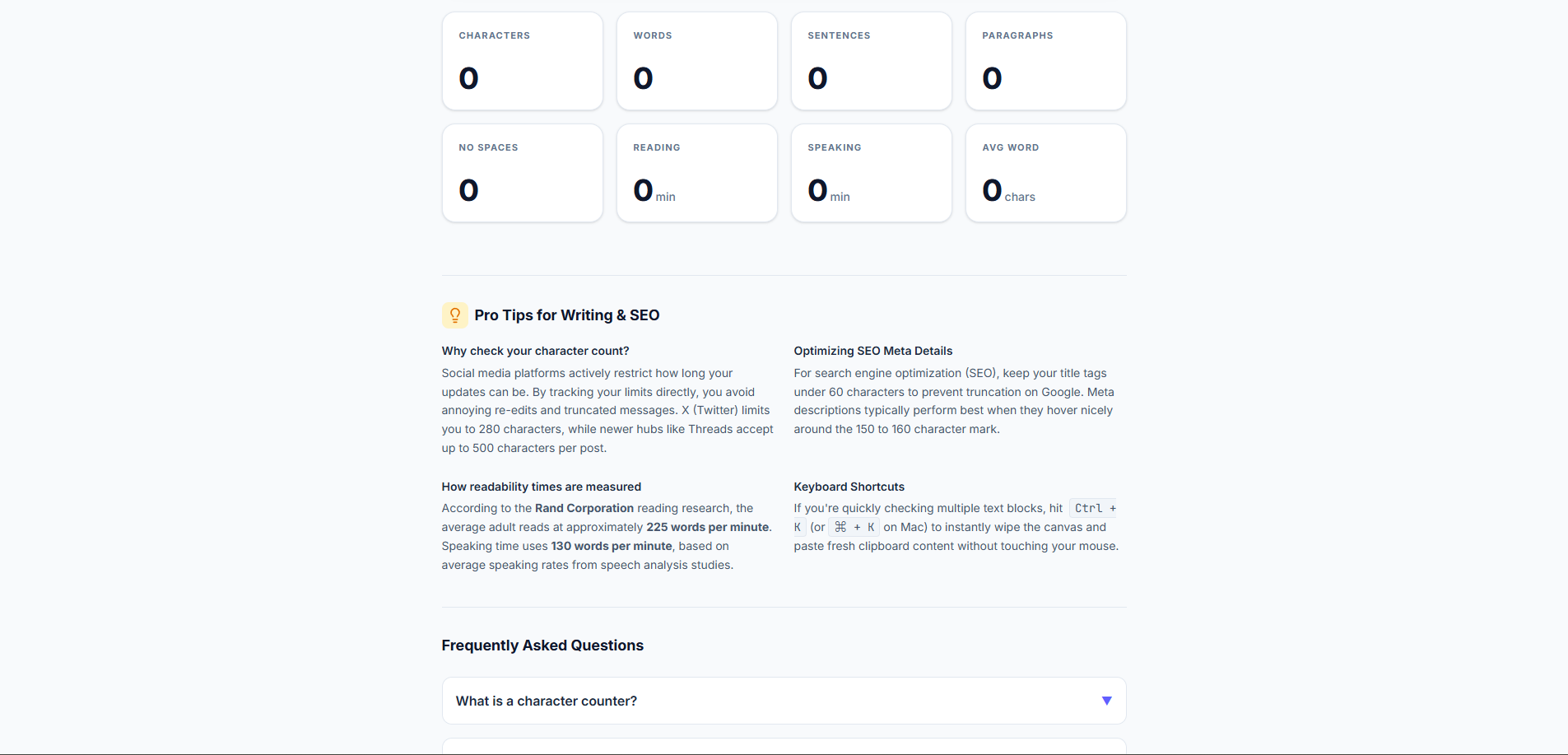 Free SEO and character counter Tool gallery image