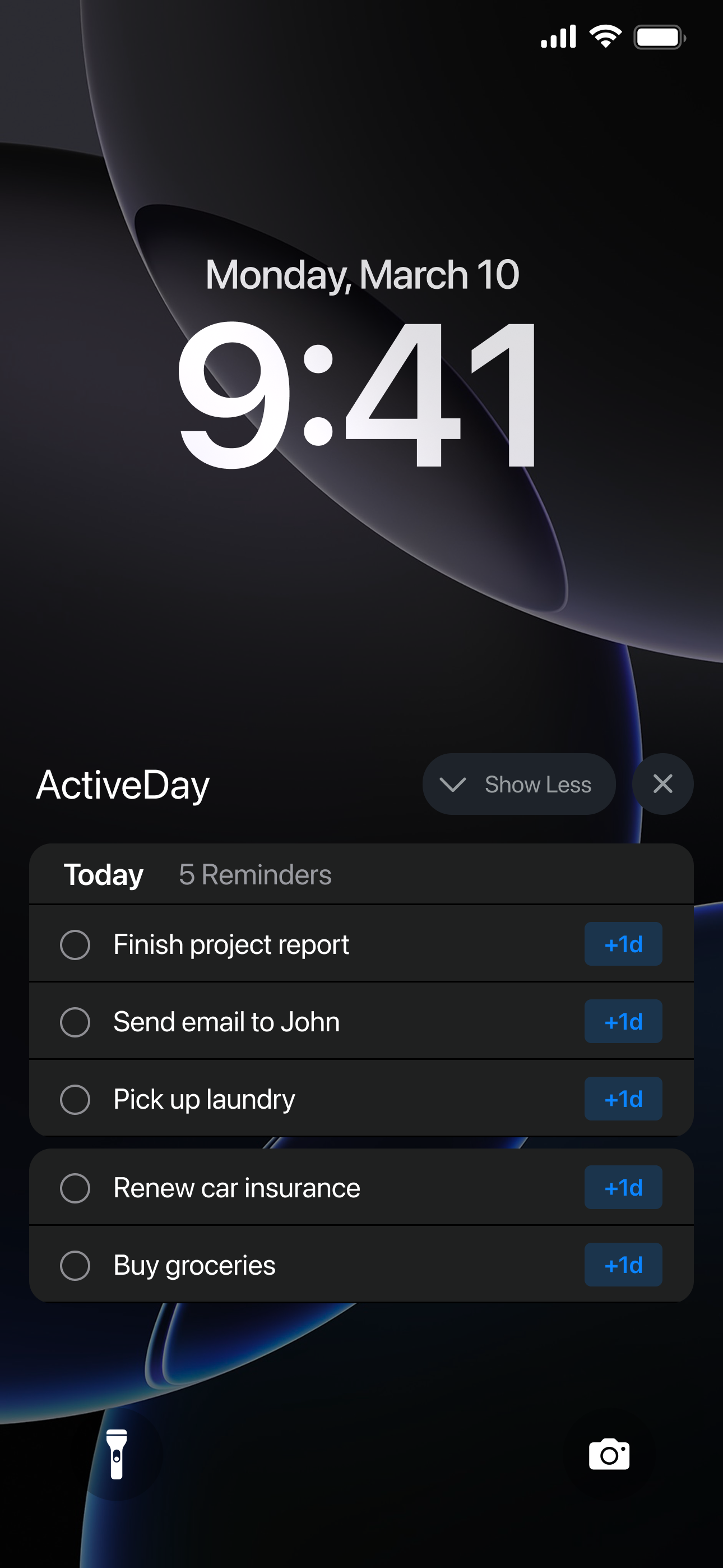 Activeday - Eerste full-size vergrendelingsscherm widgets voor iPhone media 3