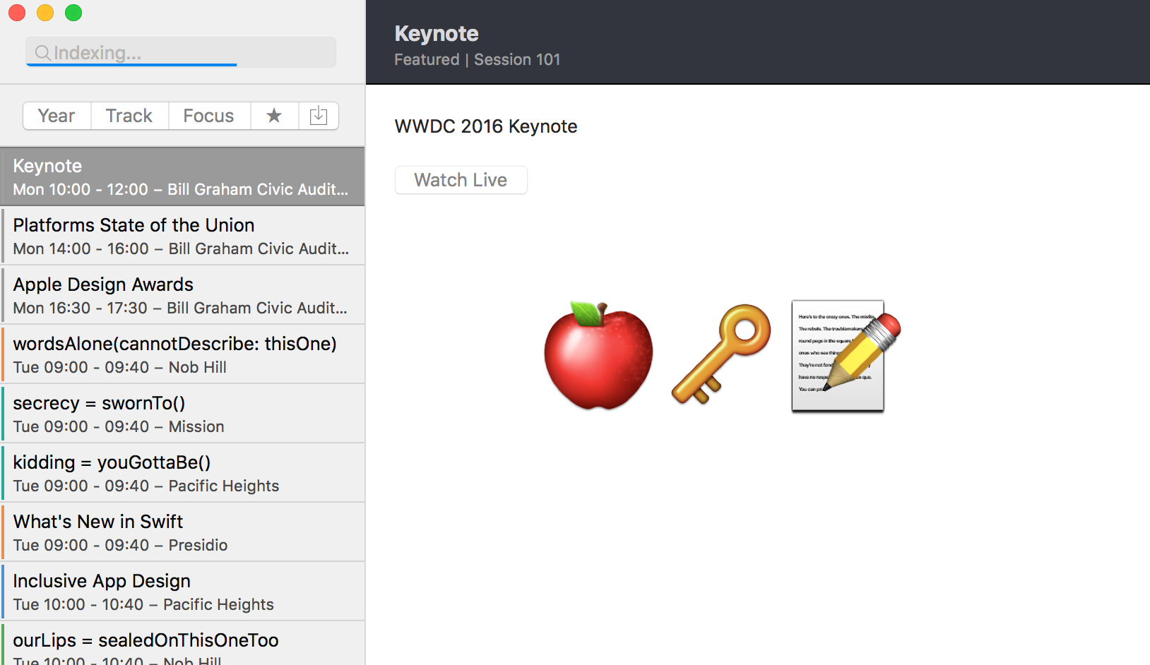 WWDC app for OS X Image