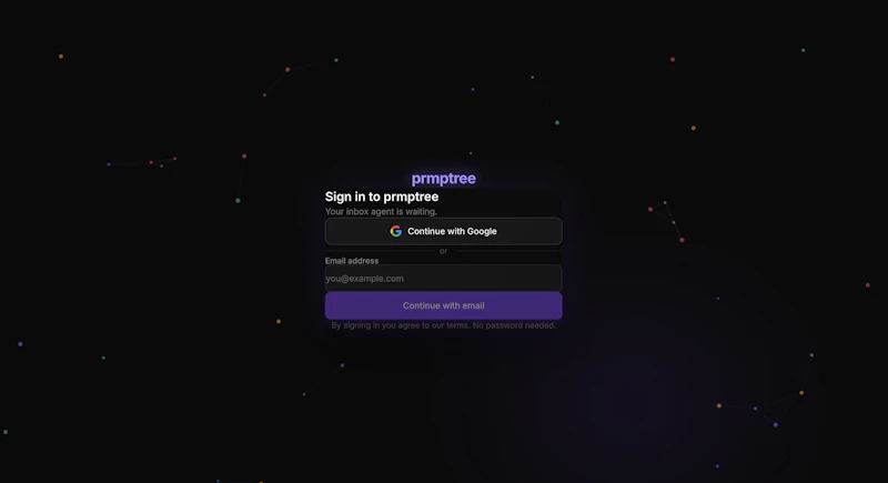 prmptree — every inbox. on autopilot. screenshot 2