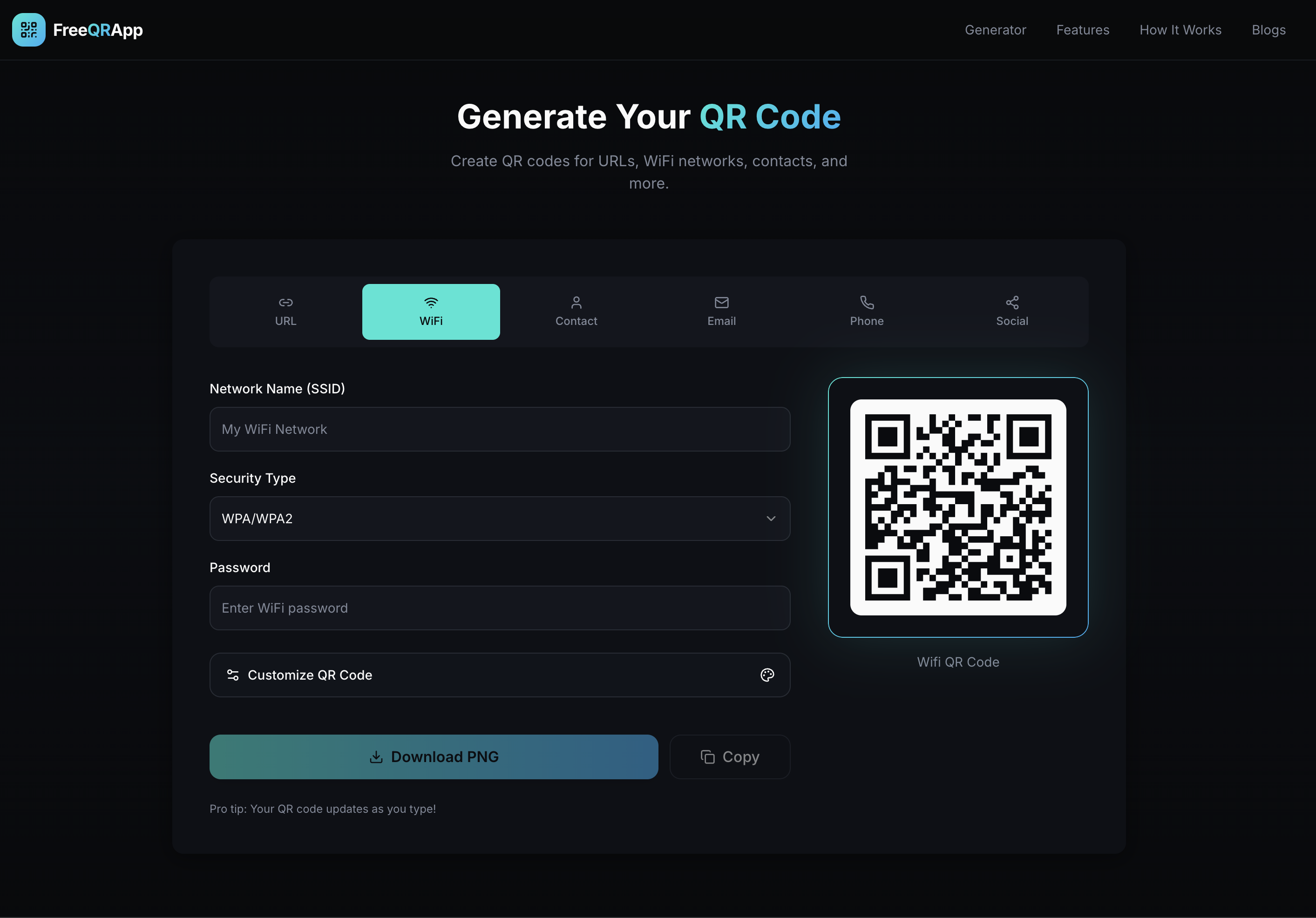 FreeQRApp - Screenshot 2 showing product features and functionality