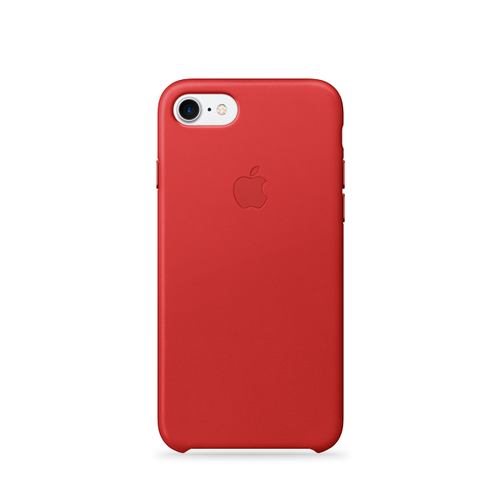 (APPLE)RED iPhone 7 Leather Case
