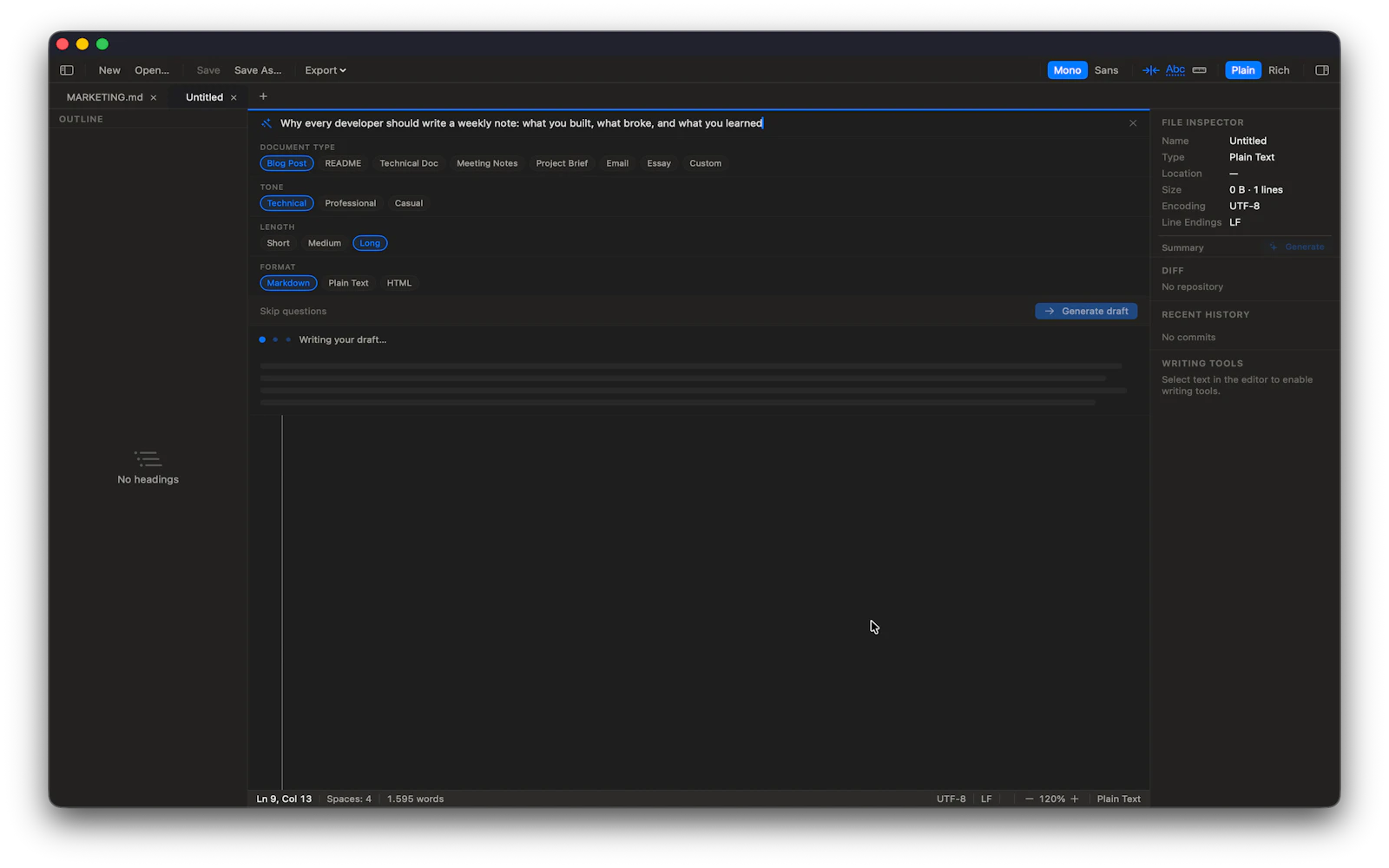 Paperforge screenshot 2