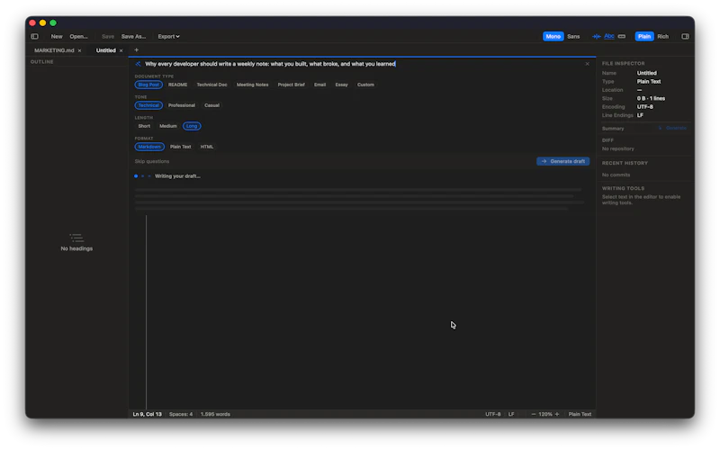 Paperforge screenshot 2