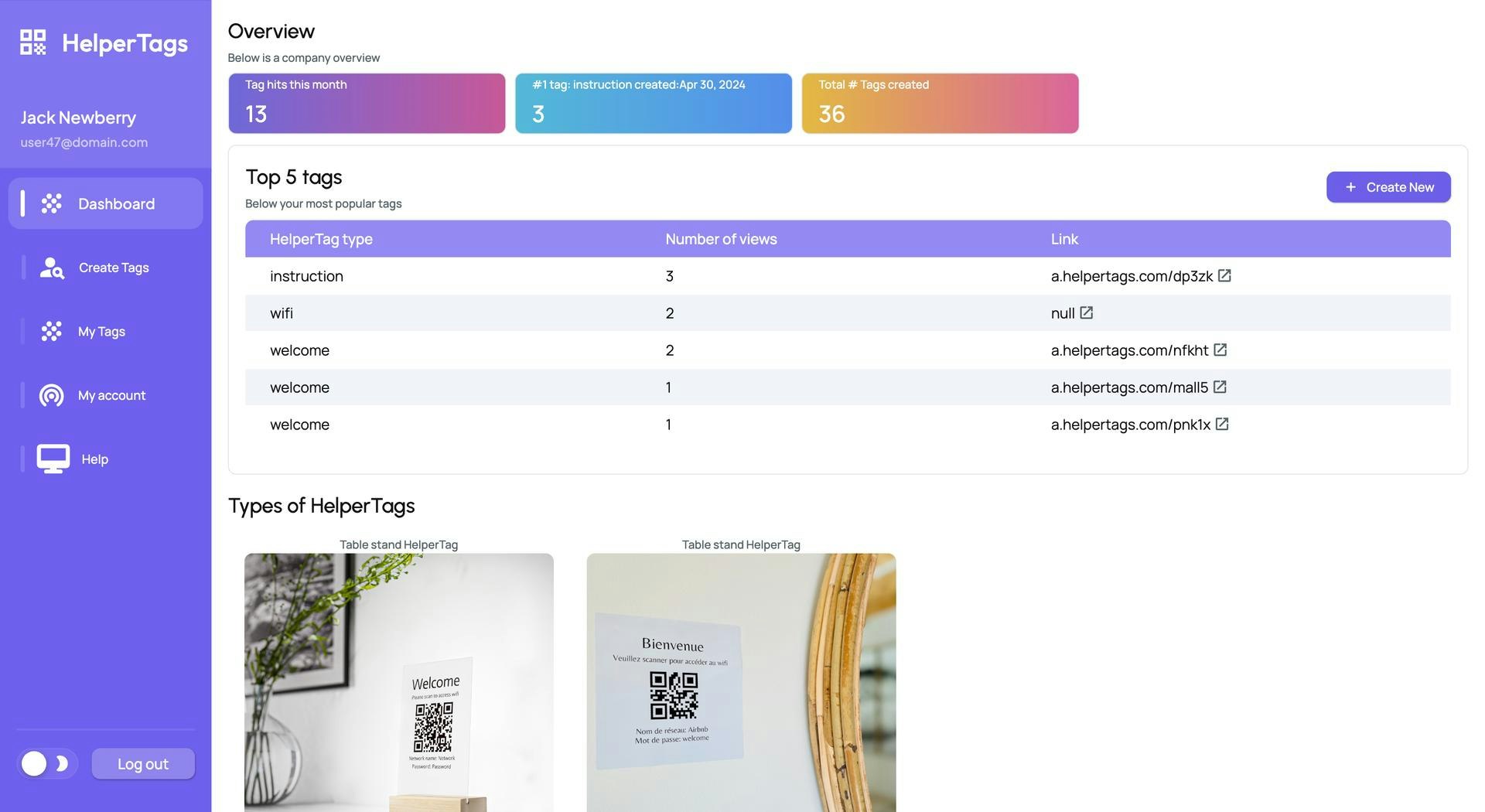 Mídia 2 de Helpertags - Belos códigos QR físicos para hosts do Airbnb para ajudar os hóspedes