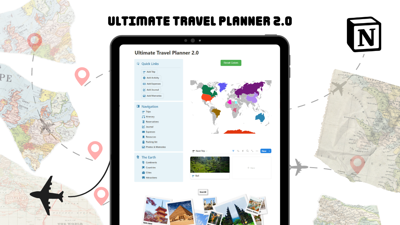 Ultimate Travel Planner 2.0 - Un modello di nozione per la pianificazione del viaggio senza soluzione di continuità media 1
