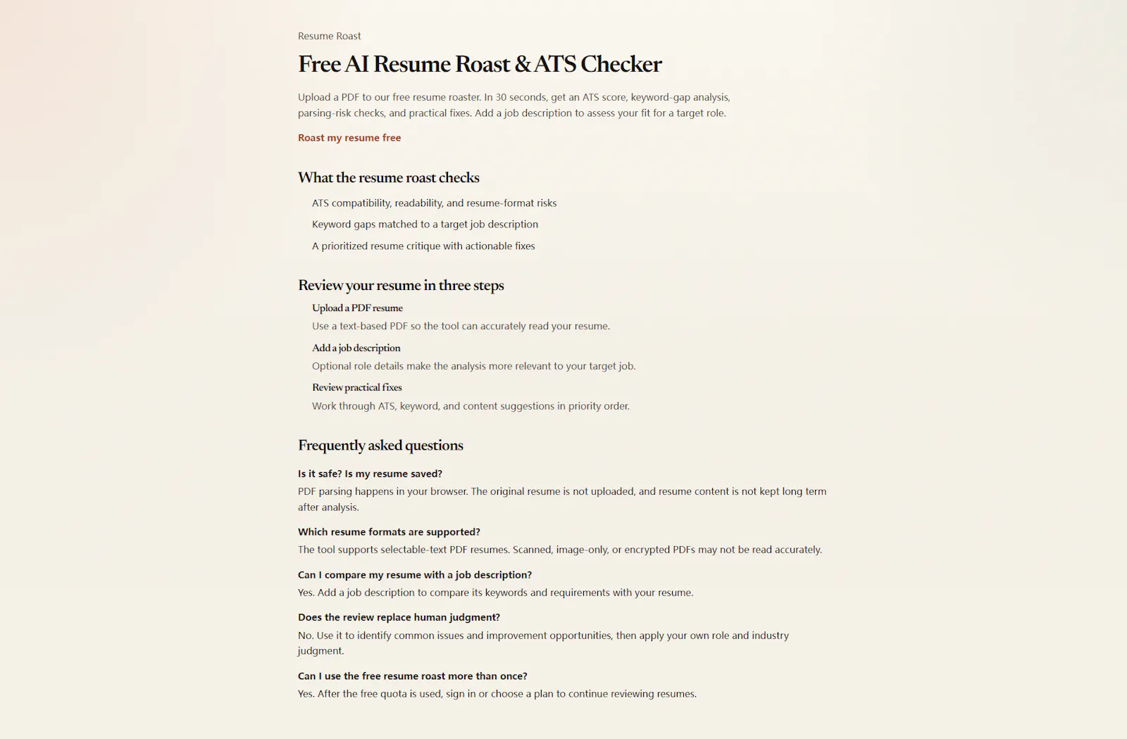 Resume Roast screenshot 3