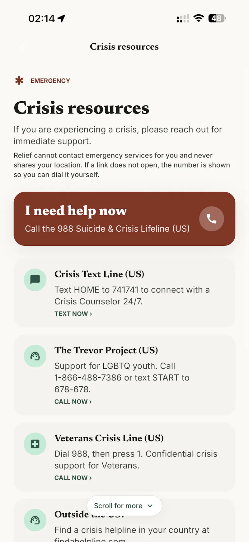 Relief - CBT Reframing Tool screenshot 1