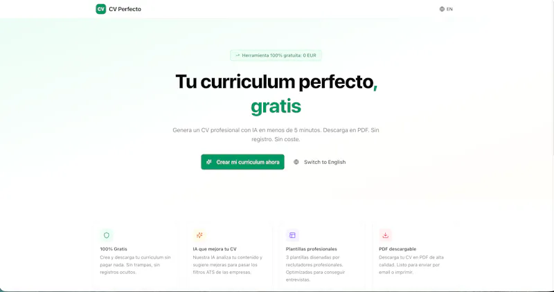 CV Perfecto screenshot 1