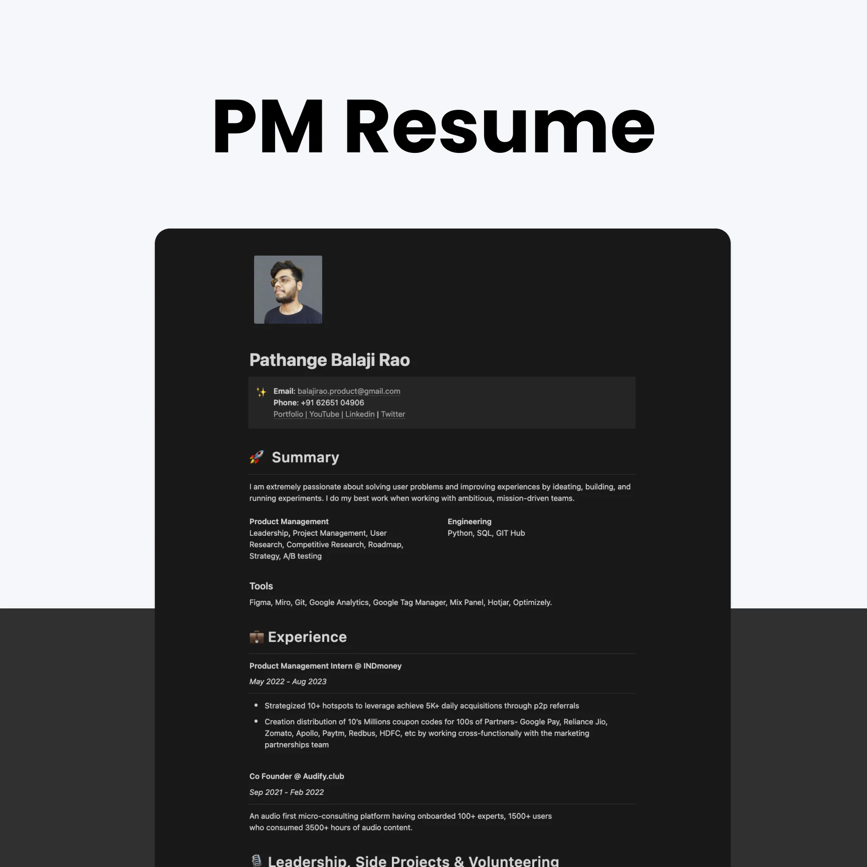 Product Manager Resume